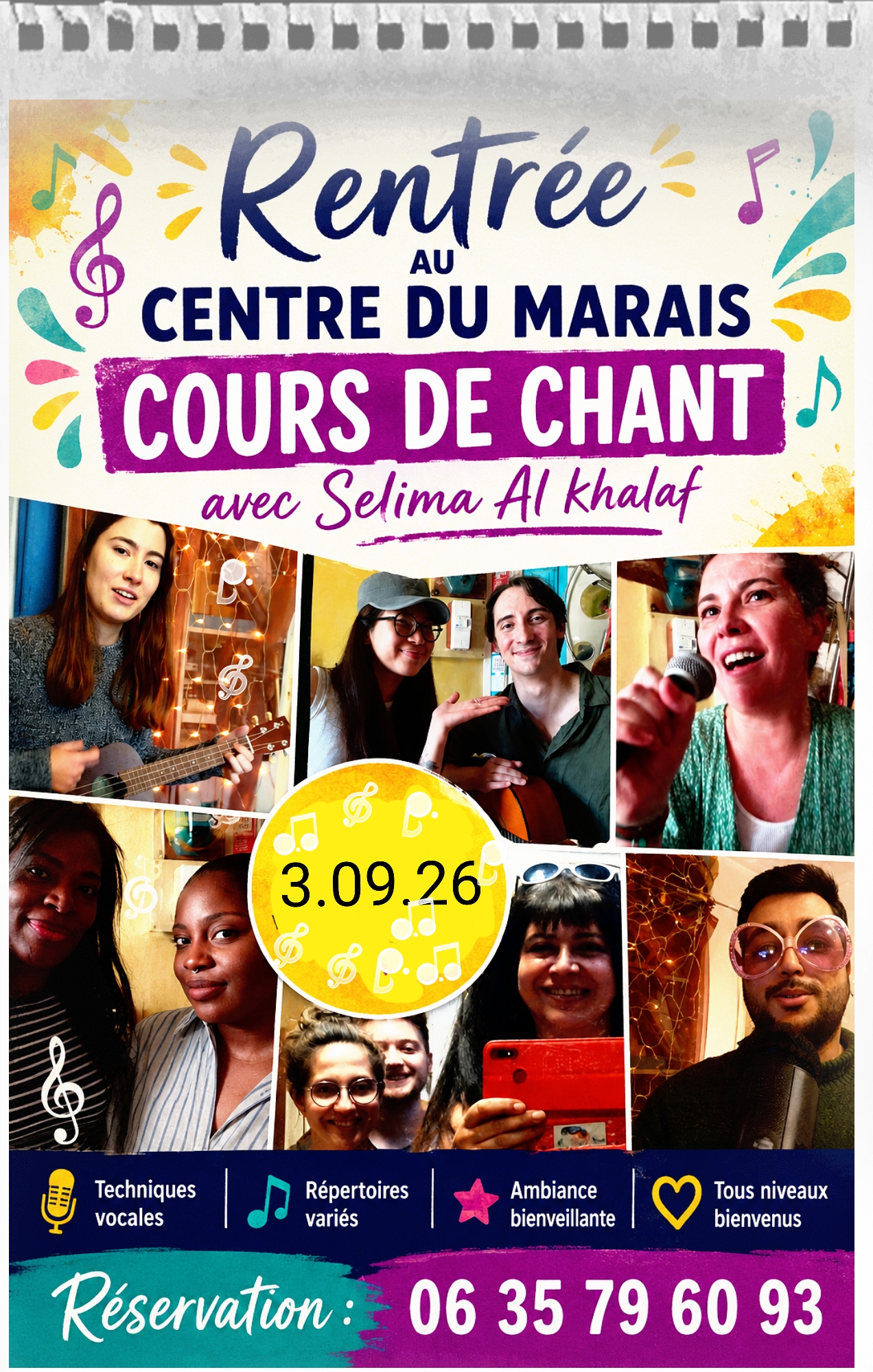 Cours de chant rentrée .septembre .!